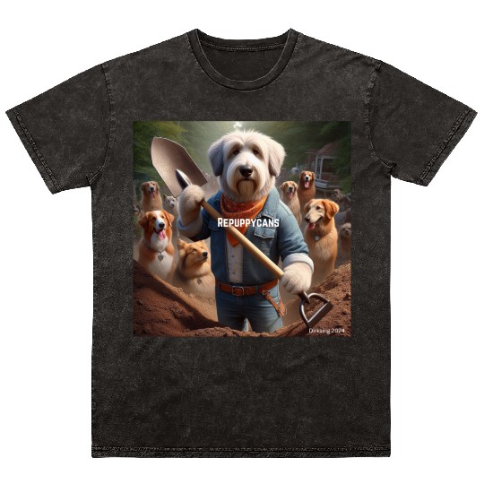Funny and cute animal or pet Republican Mineral Wash T Shirts