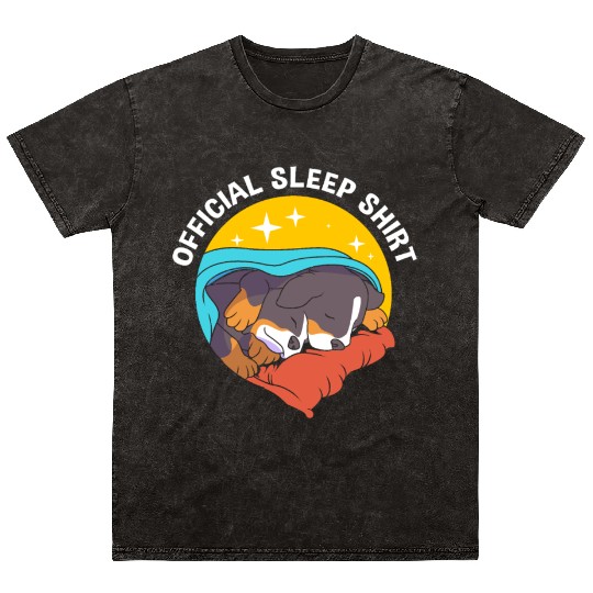 Funny Bernese Dog Sleeping Official Sleep Mineral Wash T Shirts