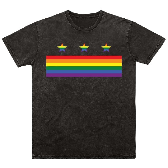 Washington DC Gay Pride Parade Rainbow Flag Mineral Wash T Shirts