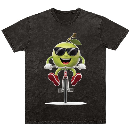 Guava Cycling On Bike Realistic Mineral Wash T Shirts