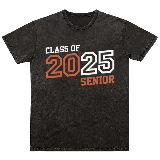 Senior 2025 Class of 25 Graduation Back to School Mineral Wash T Shirts