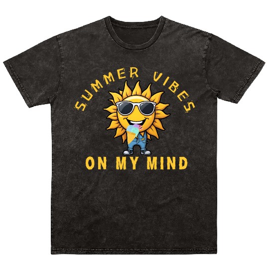 Summer Vibes Sunflower Mineral Wash T Shirts