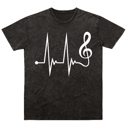 Music Clef Note Violin Treble Sound Pulse ECG Mineral Wash T Shirts