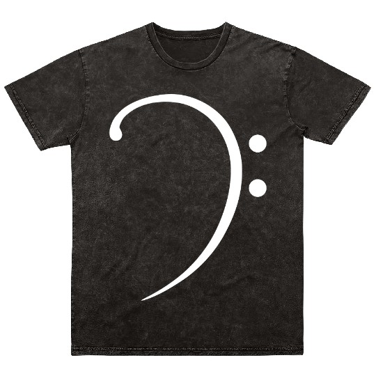 Music Bass Clef Note Cool Sound Symbol Two Points Mineral Wash T Shirts