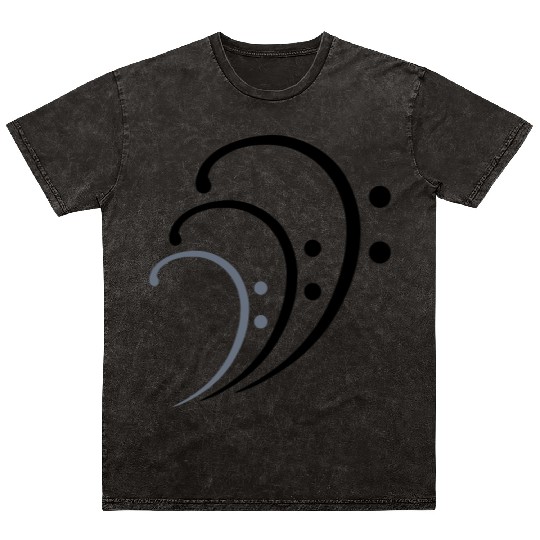 Three Music Bass Clef Notes 3 Cool Sound Symbols Mineral Wash T Shirts