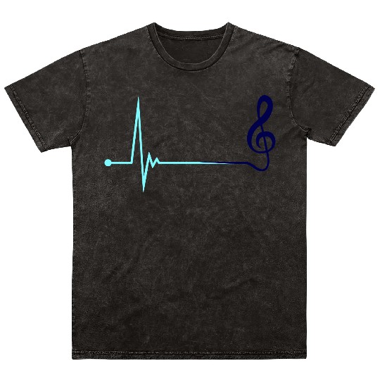 Music Clef Note Violin Treble Sound Pulse ECG Mineral Wash T Shirts
