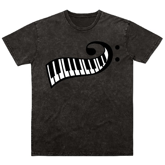 Keyboard Music Bass Note Piano Keys Party Design Mineral Wash T Shirts