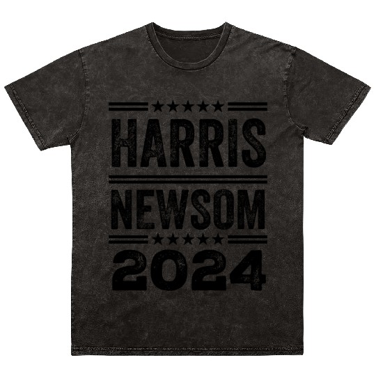 Kamala Harris Newsom 2024 US Election Democrat Mineral Wash T Shirts