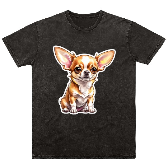 Chihuahua Watercolor Mineral Wash T Shirts