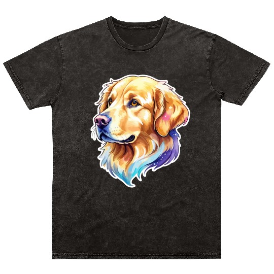 Golden Retriever Watercolor Mineral Wash T Shirts