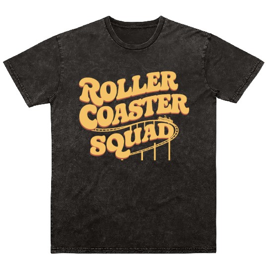 Roller Coaster Squad Fun Thrill Ride Team Mineral Wash T Shirts