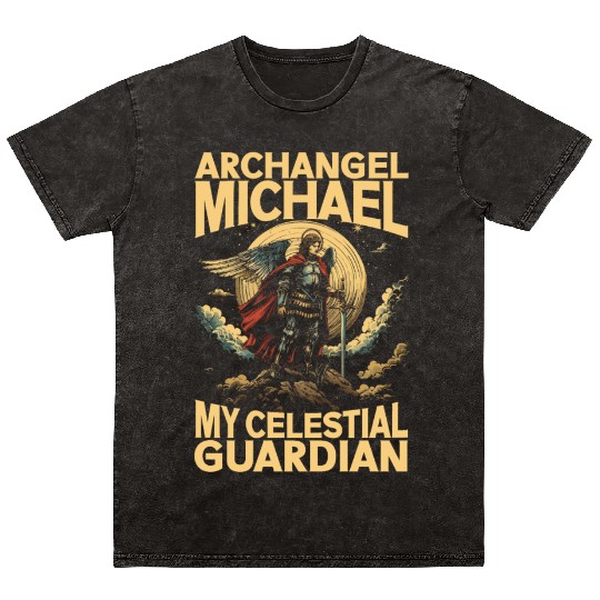 Archangel Michael Catholic Christianity Angel Mineral Wash T Shirts