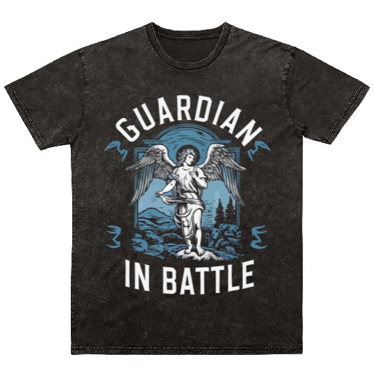 Archangel Michael Catholic Christianity Angel Mineral Wash T Shirts