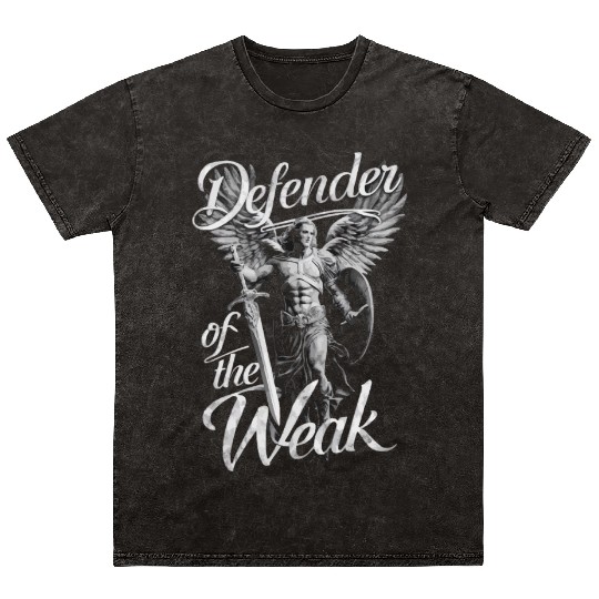 Archangel Michael Catholic Christianity Angel Mineral Wash T Shirts