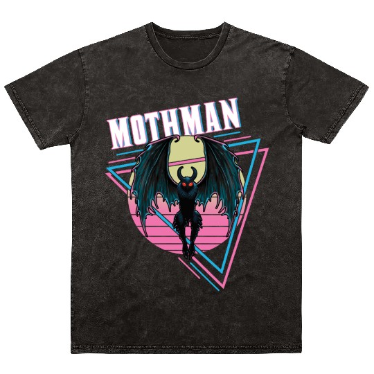 Mothman Retro Vintage Monster Creepy Cryptid Mineral Wash T Shirts