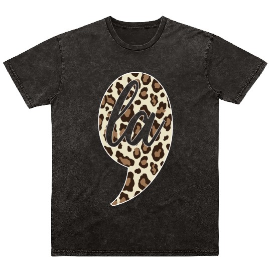 Comma La Leopard Print Kamala Harris Mineral Wash T Shirts