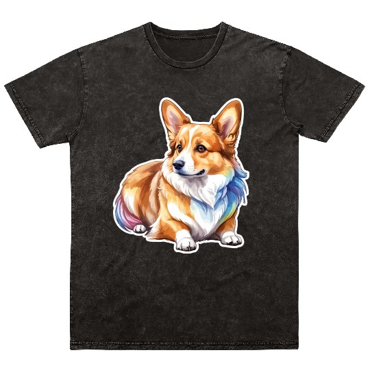Pembroke Welsh Corgi Watercolor Mineral Wash T Shirts