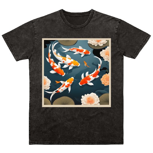 Koi Pond Mineral Wash T Shirts