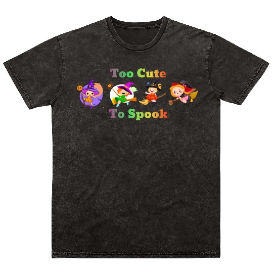 Too Cute to Spook Halloween Trick or Treat Mineral Wash T Shirts