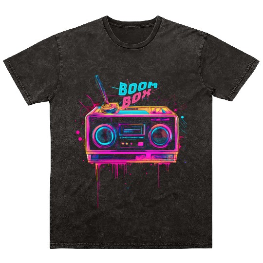 boombox 80s music Mineral Wash T Shirts