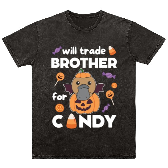 Platypus Halloween Trade Brother For Candy Mineral Wash T Shirts