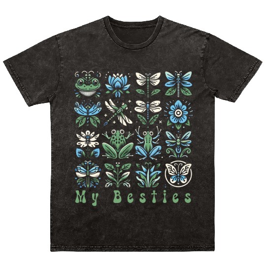 Gardening: My besties in the garden Mineral Wash T Shirts