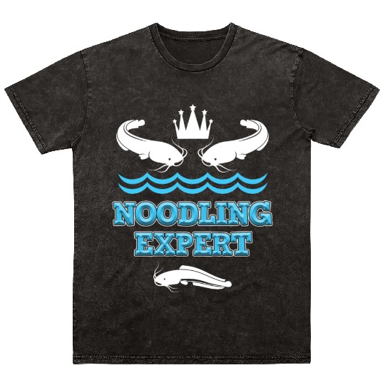 Noodler Catfish Fishing Noodling Expert Mineral Wash T Shirts