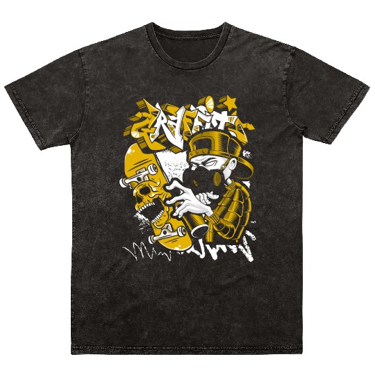 Street Art Colorful Streetwear Street Style Mineral Wash T Shirts