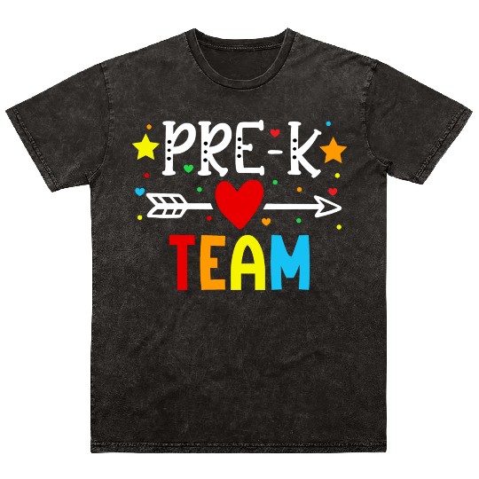Pre-K Team - Preschool Teacher Mineral Wash T Shirts