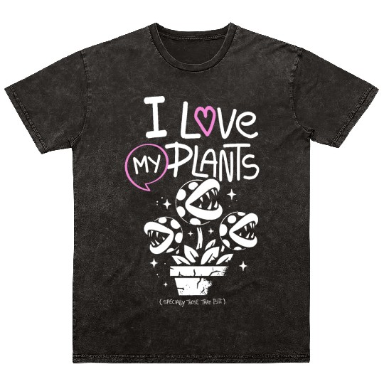 I Love My Plants – Cute Venus Flytrap Plant Lover Mineral Wash T Shirts