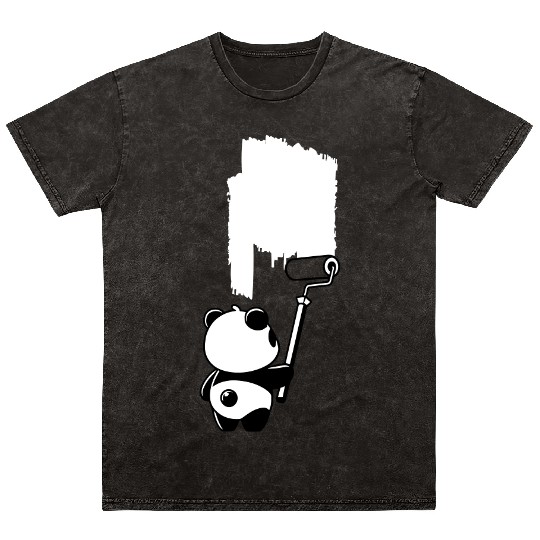 Panda Painting Mineral Wash T Shirts