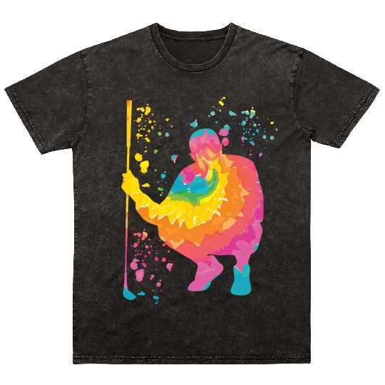 Golfer Colorsplash Kids Miniature Golf Mineral Wash T Shirts