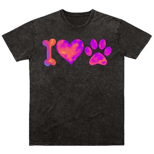 I Love My Dog Mineral Wash T Shirts