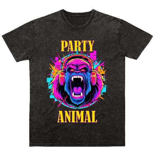 Party Animal Gorilla Style - Mineral Wash T Shirts Design