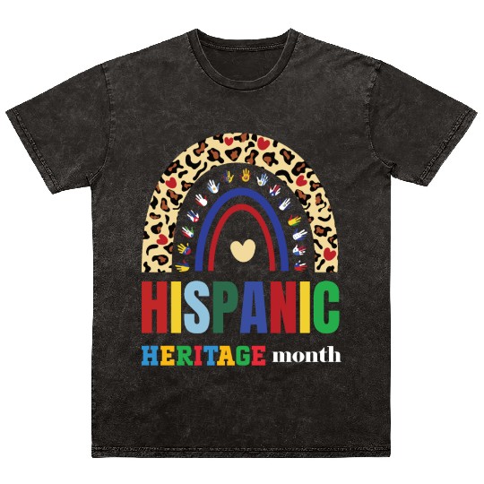 Peace love hispanic heritage colorful rainbow colo Mineral Wash T Shirts