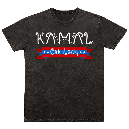 Cat Ladies for Kamala Funny Cat 2024 Harris Mineral Wash T Shirts