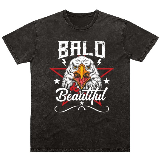 Bald & Beautiful American Eagle with Stars and Mineral Wash T Shirts