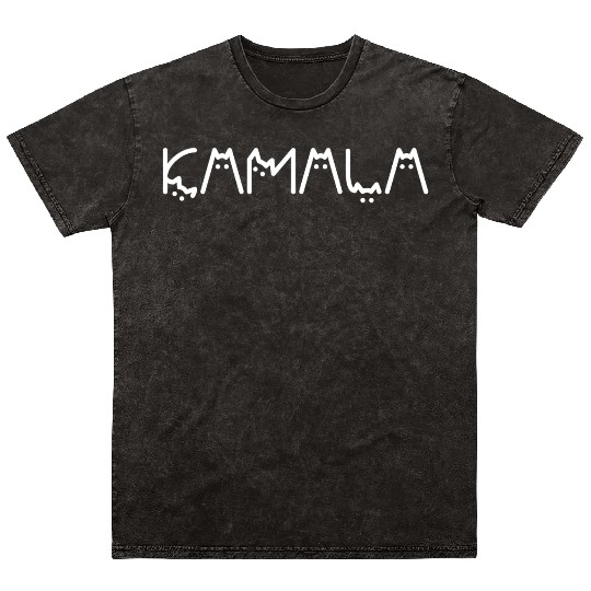 Kamala Harris Cat White Funny Election 2024 Mineral Wash T Shirts