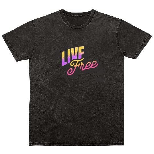 Live Free - Vibrant Y2K Streetwear Mineral Wash T Shirts