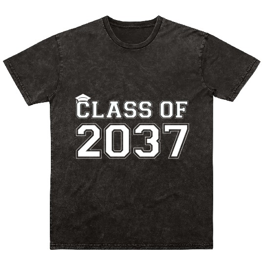 Class Of 2037 Pre K Grow With Me Graduation Mineral Wash T Shirts