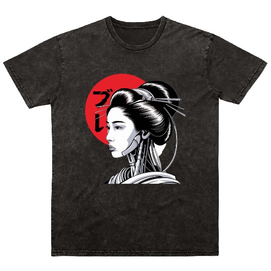 Cyberpunk Vaporwave Japanese Neon Street Art Mineral Wash T Shirts