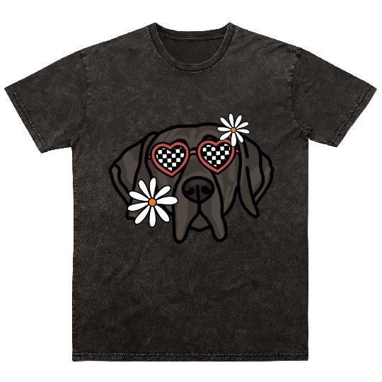 Great Dane Black Retro dog Mineral Wash T Shirts