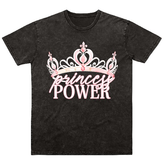 Pink Aesthetic Princess Tiara Watercolor Power Mineral Wash T Shirts