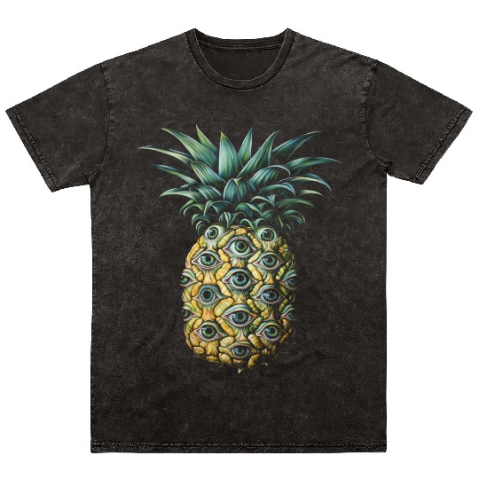 Weirdcore Aesthetic Pineapple Eyes Human Eyeball S Mineral Wash T Shirts