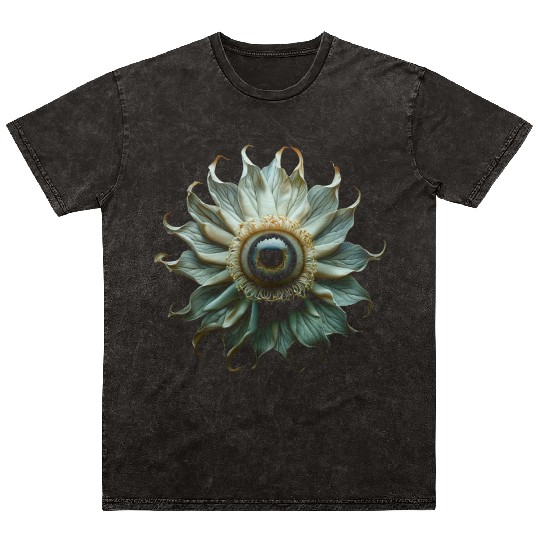 Weirdcore Aesthetic Flower Human Eyeball Strangeco Mineral Wash T Shirts