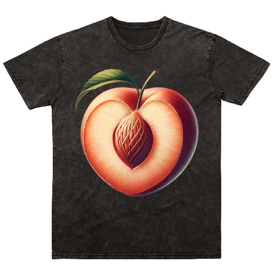 Peach in heart shape: beauty of fruit Mineral Wash T Shirts