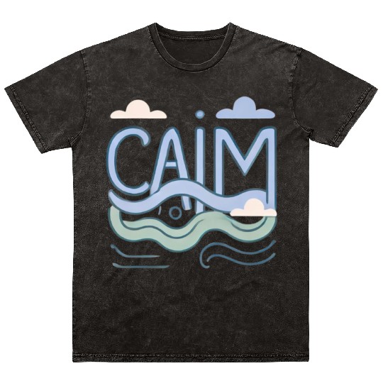 Calm: Peaceful and Minimalist Design Mineral Wash T Shirts
