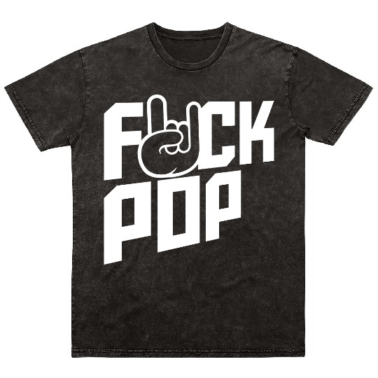 Fuck pop charts music heavy metal fun hand gesture Mineral Wash T Shirts
