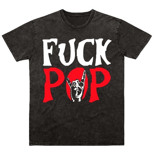 Fuck pop charts music heavy metal fun hand gesture Mineral Wash T Shirts