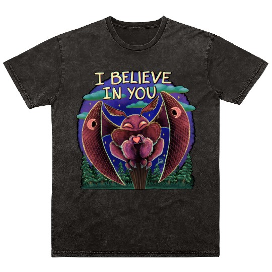 The Mothman Cryptid believe in you cute creature Mineral Wash T Shirts